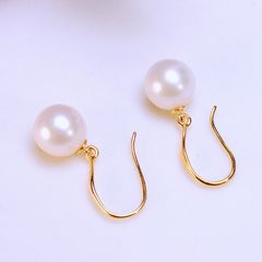 Bông tai Ngọc Trai Hạt Tròn Cao Cấp Tự Nhiên Khoá Móc Câu Bạc 925 Tối Giản MADAME HIEN PEARLS BTT082