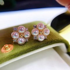 Bông Tai Ngọc Trai Tự Nhiên 4 Hạt Ngọc Trai Tự Nhiên Tạo Hình Cánh Hoa Mai MADAME HIEN PEARLS Cho Nữ BTN204