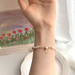 Vòng Tay Boho Ngọc Trai Tự Nhiên Mặt Trái Tim Phối Ngọc Trai Tròn Khoá Trái Tim Kiểu Dáng Lạ Mắt Sang Trọng MADAME HIEN PEARL Cho Nữ VTT126