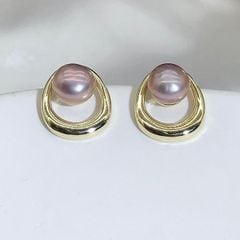 Bông Tai Ngọc Trai Tự Nhiên Oval Lớn Nhỏ Đáng Yêu MADAME HIEN PEARLS Unisex Nam Nữ BTN143