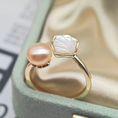 Nhẫn Ngọc Trai Nước Ngọt Sò Biển MADAME HIEN PEARLS Tươi Mới Cho Nữ NN021