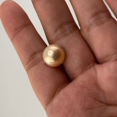 Mặt Dây Chuyền Vàng Ý (Vàng Trắng) Xuyên Tâm Đính 1 Hạt Ngọc Trai 11-12mm AAAA Tròn Hoàn Hảo VYMT001