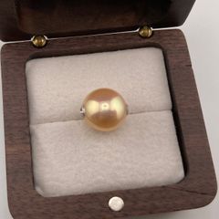 Mặt Dây Chuyền Vàng Ý (Vàng Trắng) Xuyên Tâm Đính 1 Hạt Ngọc Trai 11-12mm AAAA Tròn Hoàn Hảo VYMT001