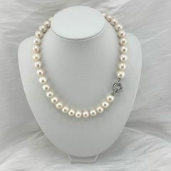 Set Bộ Trang Sức Ngọc Trai Trắng Tròn Tự Nhiên VIP AAA 11-12 mm Khoá Cao Cấp Đính Đá Quý MADAME HIEN PEARLS