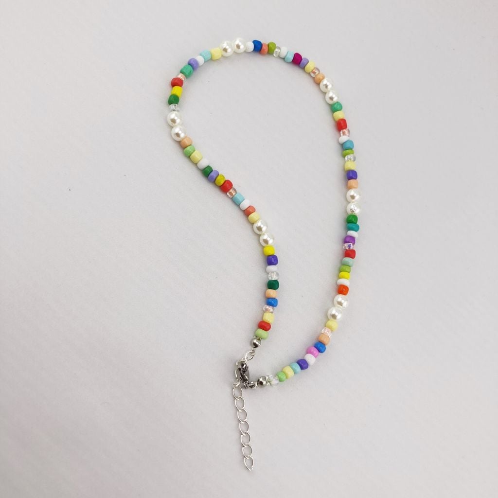 Vòng Cổ Ngọc Trai Baroque Tự Nhiên Phối Cườm Sắc Màu Bohemian Boho MADAME HIEN PEARLS Cho Con Gái Yêu CB018