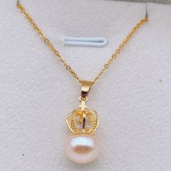 Vòng Cổ Mặt Dây Chuyền Ngọc Trai Vương Miện Nữ Hoàng 3D Thời Trang Nữ MN035