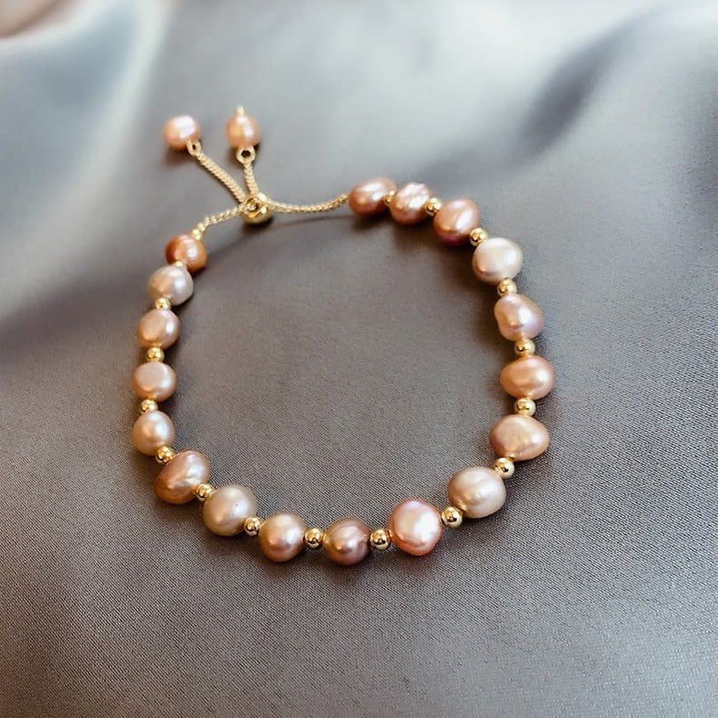 Vòng Tay Ngọc Trai Baroque Tự Nhiên MADAME HIEN PEARLS Thời Trang (Loại 2) VTB009