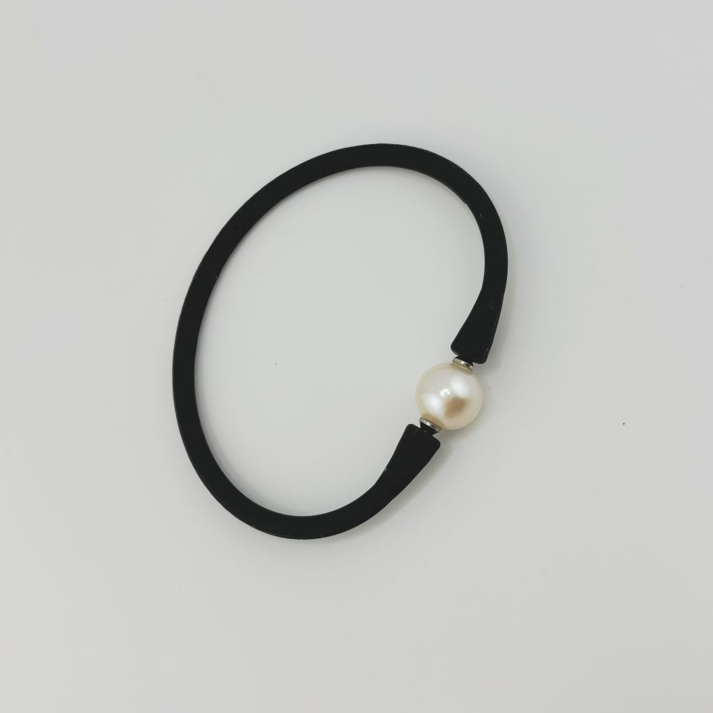 Vòng Tay Cao Su Silicone Đa Sắc Giải Trí Vui Nhộn Phối Hạt Ngọc Trai To MADAME HIEN PEARLS Unisex Nam Nữ VTT056