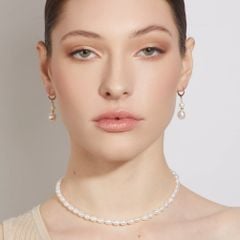 Vòng Cổ Ngọc Trai Gạo Tự Nhiên 7-8mm Hạt Nhăn Tự Nhiên MADAME HIEN PEARLS CG049
