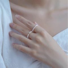 Nhẫn Chuỗi Ngọc Trai Tự Nhiên Tí Hon 3-4mm đáng yêu MADAME HIEN PEARLS Cho Nữ NT008