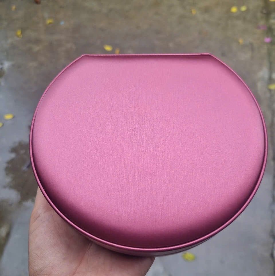 Hộp Da PU Đựng Bộ Nữ Trang 16cm x 14,5cm x 4,5cm Sang Trọng Hình Tròn Bán Nguyệt PKG020