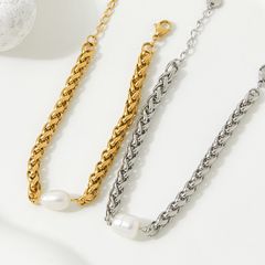 Vòng Tay Chuỗi Xương Rồng Ngọc Trai Tự Nhiên Dây Chuyền Thép Titan Mạ Vàng 14K MADAME HIEN PEARLS VTB032