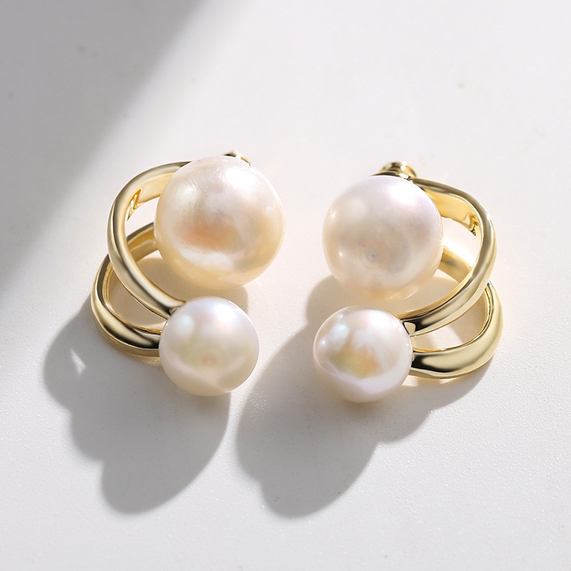 Bông Tai Bạc 925 Đính 2 Hạt Ngọc Trai Xinh Xắn Thời Trang RUNWAY Cá Tính MADAME HIEN PEARLS Cho Nữ BTN137