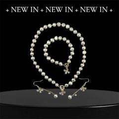 Bộ Trang Sức Ngọc Trai Baroque Cá Tính Gồm Vòng Cổ, Vòng Tay và Bông Tai Ngọc Trai Đính Cham Ong Lạ Mắt MADAME HIEN PEARLS SCB004