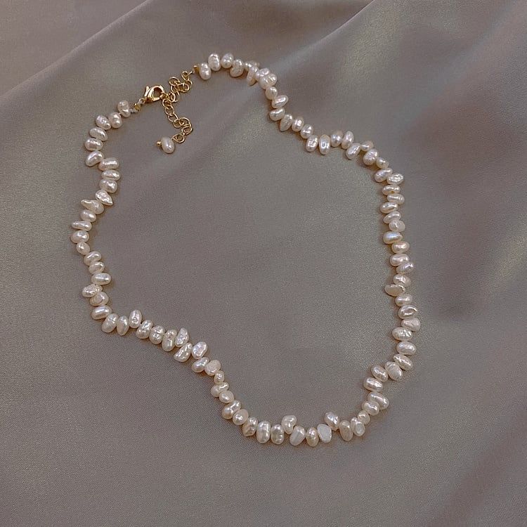 Bộ Vòng Cổ và Vòng Tay Ngọc Trai Baroque Phong Cách Keshi Sang Trọng MADAME HIEN PEARLS Unisex Nam Nữ SCB006