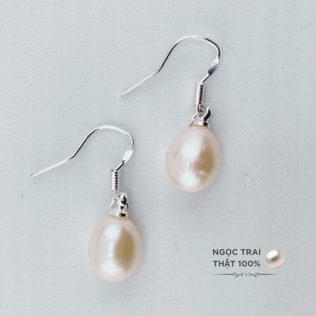 Bông Tai Bạc Móc Câu MADAME HIEN PEARLS Hạt Ngọc Trai Giọt Nước dễ thương BTG001