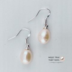Bông Tai Bạc Móc Câu MADAME HIEN PEARLS Hạt Ngọc Trai Giọt Nước dễ thương BTG001