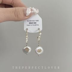 Bông Tai Ngọc Trai Baroque Khung C Đính Ngọc Trai Baroque Dáng Đồng Xu MADAME HIEN PEARLS Thời Trang RUNWAY BTB097