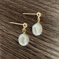 Bông Tai Bạc 925 Mạ MADAME HIEN PEARLS Đính Hạt Trai Baroque Nước Ngọt Tự Nhiên BTB002