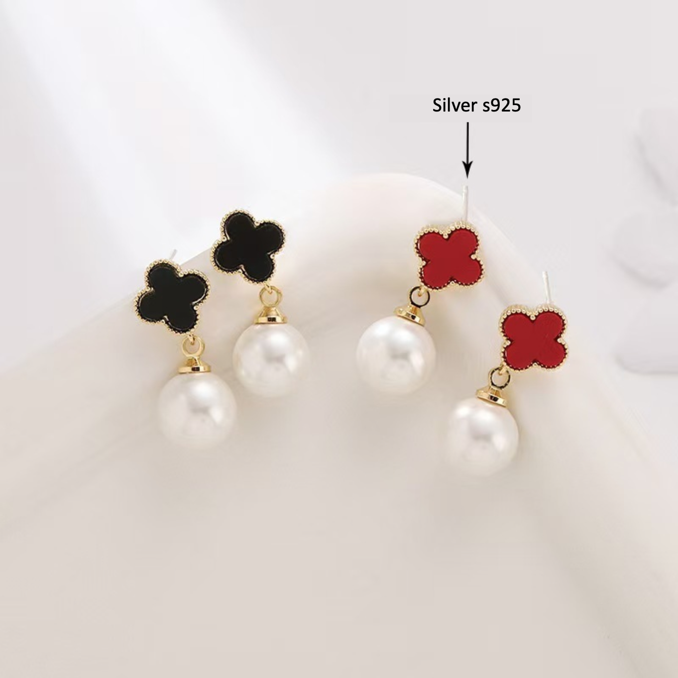 Bông Tai Ngọc Trai Tua Rua Giọt Nước Tự Nhiên Mặt Cỏ 4 Lá Sang Trọng MADAME HIEN PEARLS Cho Nữ BTG158