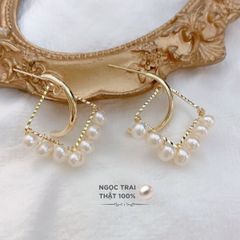 Bông Tai Mạ Vàng 14K Đính Ngọc Trai Nuôi Tự Nhiên Phong Cách Baroque BTT010