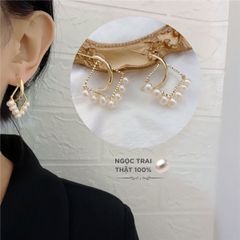 Bông Tai Mạ Vàng 14K Đính Ngọc Trai Nuôi Tự Nhiên Phong Cách Baroque BTT010