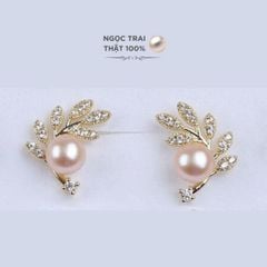 Bông Tai Ngọc Trai Tự Nhiên 6-7mm Thời Trang Zircon Dáng Lá Liễu MADAME HIEN PEARLS Cho Nữ BTN002