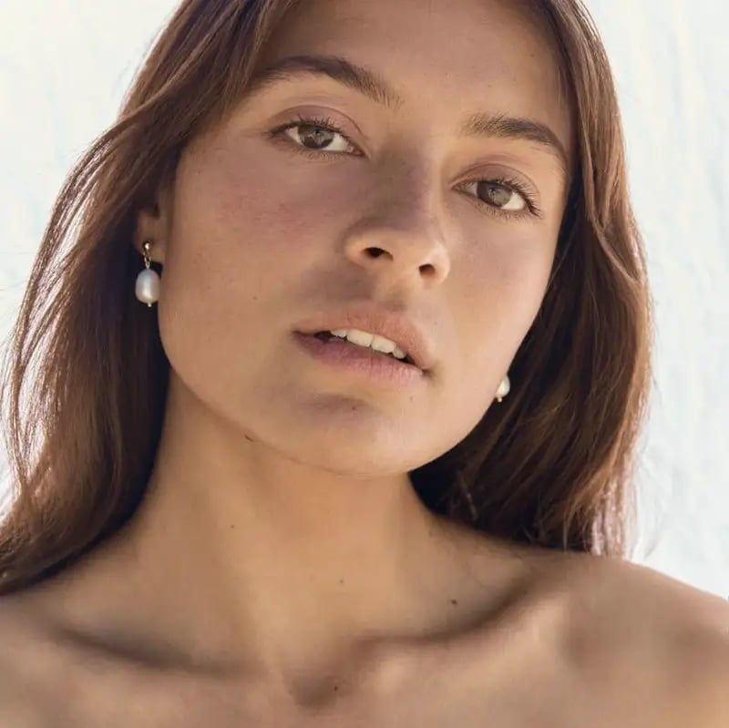 Bông Tai Bọc Vàng Thật 14K Baroque Không Đều MADAME HIEN PEARLS Ngọc Trai Nước Ngọt Tự Nhiên BTB001