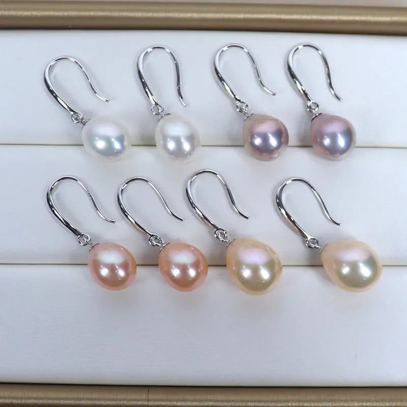Bông Tai Bạc 925 mạ MADAME HIEN PEARLS Đính Hạt Trai Hình Giọt Nước Thời Trang Cho Nữ BTG002