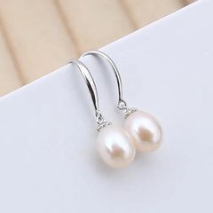 Bông Tai Bạc 925 mạ MADAME HIEN PEARLS Đính Hạt Trai Hình Giọt Nước Thời Trang Cho Nữ BTG002