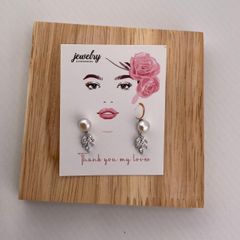 Bông Tai Ngọc Trai Tự Nhiên Lá Liễu Đính Đá Thời Trang MADAME HIEN PEARLS BTN004