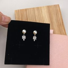 Bông Tai Ngọc Trai Tự Nhiên Lá Liễu Đính Đá Thời Trang MADAME HIEN PEARLS BTN004