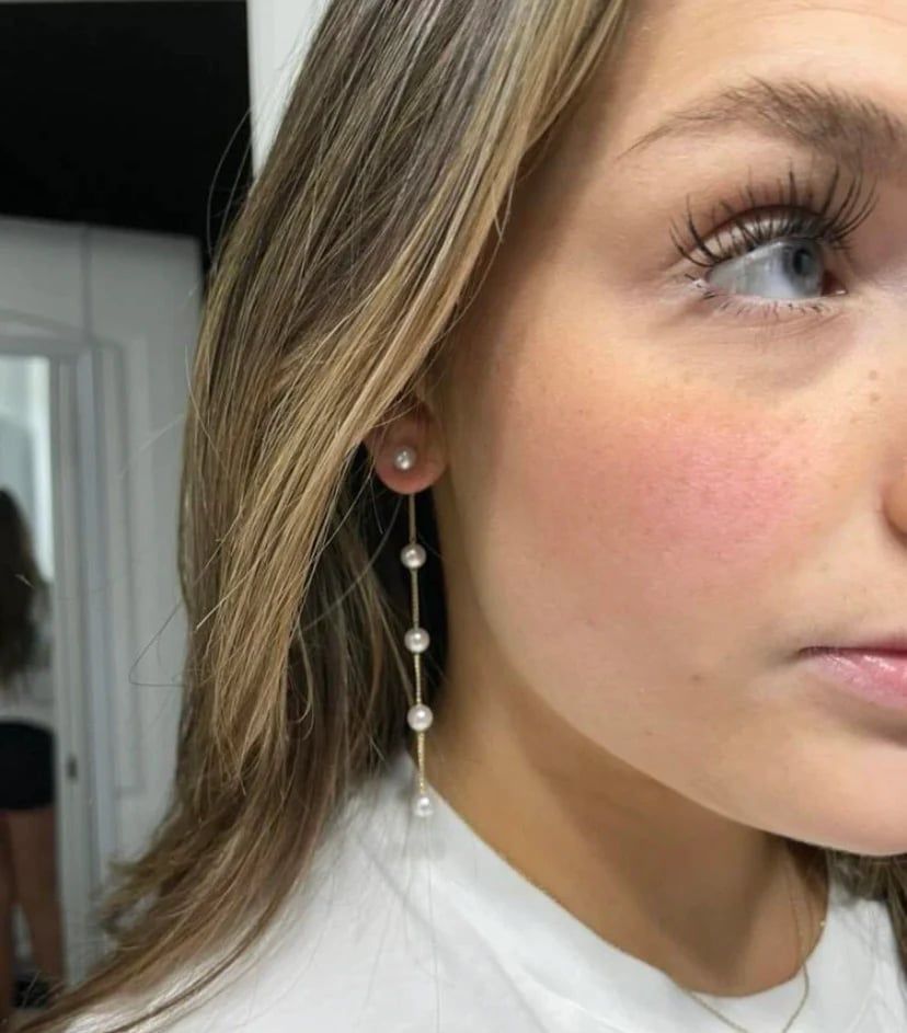 Bông Tai Bạc Dài Tua Rua 5-6mm MADAME HIEN PEARLS Ngọc Trai Tự Nhiên Thanh Lịch, Thời Thượng BTT019