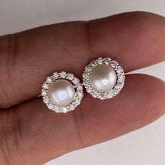 Bông Vặn Bạc Ta Ngọc trai tự nhiên BV94 BTBTN001