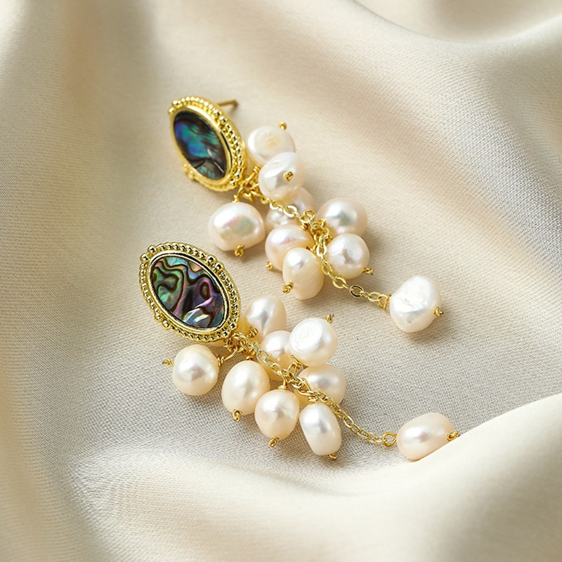 Bông Tai Ngọc Trai Baroque Tự Nhiên Tua Rua Dài Cổ Điển MADAME HIEN PEARLS Sang Trọng Cho Nữ BTB114