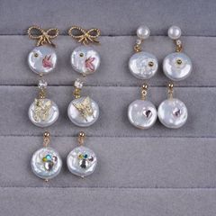 Bông Tai Tua Rua Ngọc Trai Baroque Hình Xu Cẩn Bướm Vàng MADAME HIEN PEARLS Cho Nữ BTB125