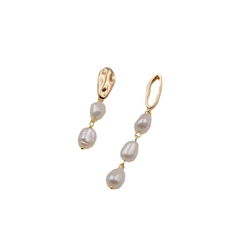 Bông Tai Ngọc Trai Baroque Dáng dài Người Ngoài Hành Tinh Alien BTB012