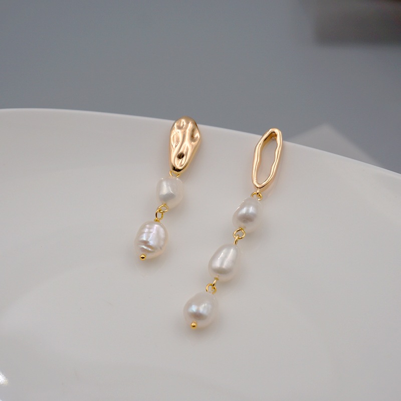 Bông Tai Ngọc Trai Baroque Dáng dài Người Ngoài Hành Tinh Alien BTB012