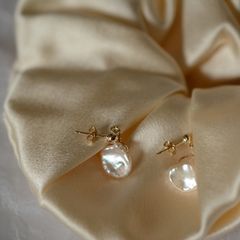 Bông Tai Ngọc Trai Keshi Tự Nhiên Lủng Lẳng Dành Cho Nữ MADAME HIEN PEARLS Cho Nữ BTB031