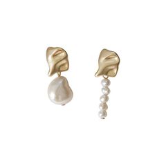 Bông tai Ngọc Trai Tua Rua Baroque Bất Đối Xứng MADAME HIEN PEARLS Thời Trang Nữ BTB076