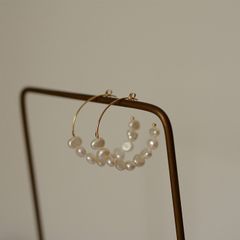 Bông Tai Ngọc Trai Tự Nhiên Baroque Hình Chữ C MADAME HIEN PEARLS Thời Trang Nữ BTB090