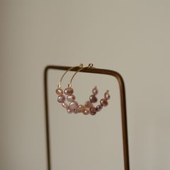 Bông Tai Ngọc Trai Tự Nhiên Baroque Hình Chữ C MADAME HIEN PEARLS Thời Trang Nữ BTB090