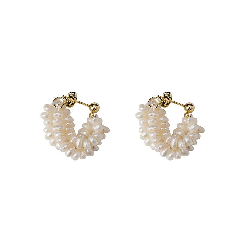Bông Tai Ngọc Trai Baroque 3 Dây Võng Đung Đưa Kiêu Kỳ MADAME HIEN PEARLS Cho Nữ BTB095