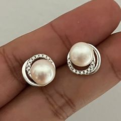 Bông Đẩy Bạc Ta Ngọc trai Tự Nhiên BD392 MADAME HIEN PEARLS Cho Nữ BTBTN008
