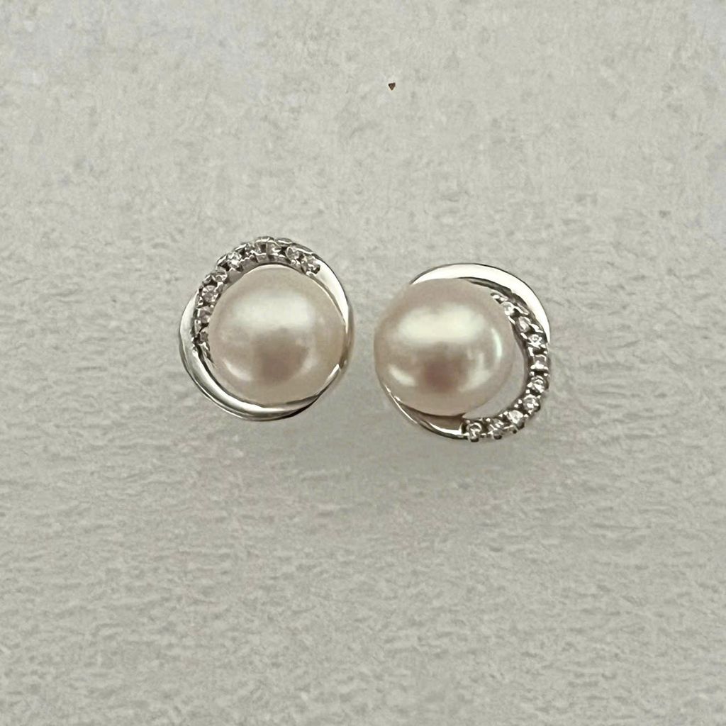 Bông Đẩy Bạc Ta Ngọc trai Tự Nhiên BD392 MADAME HIEN PEARLS Cho Nữ BTBTN008