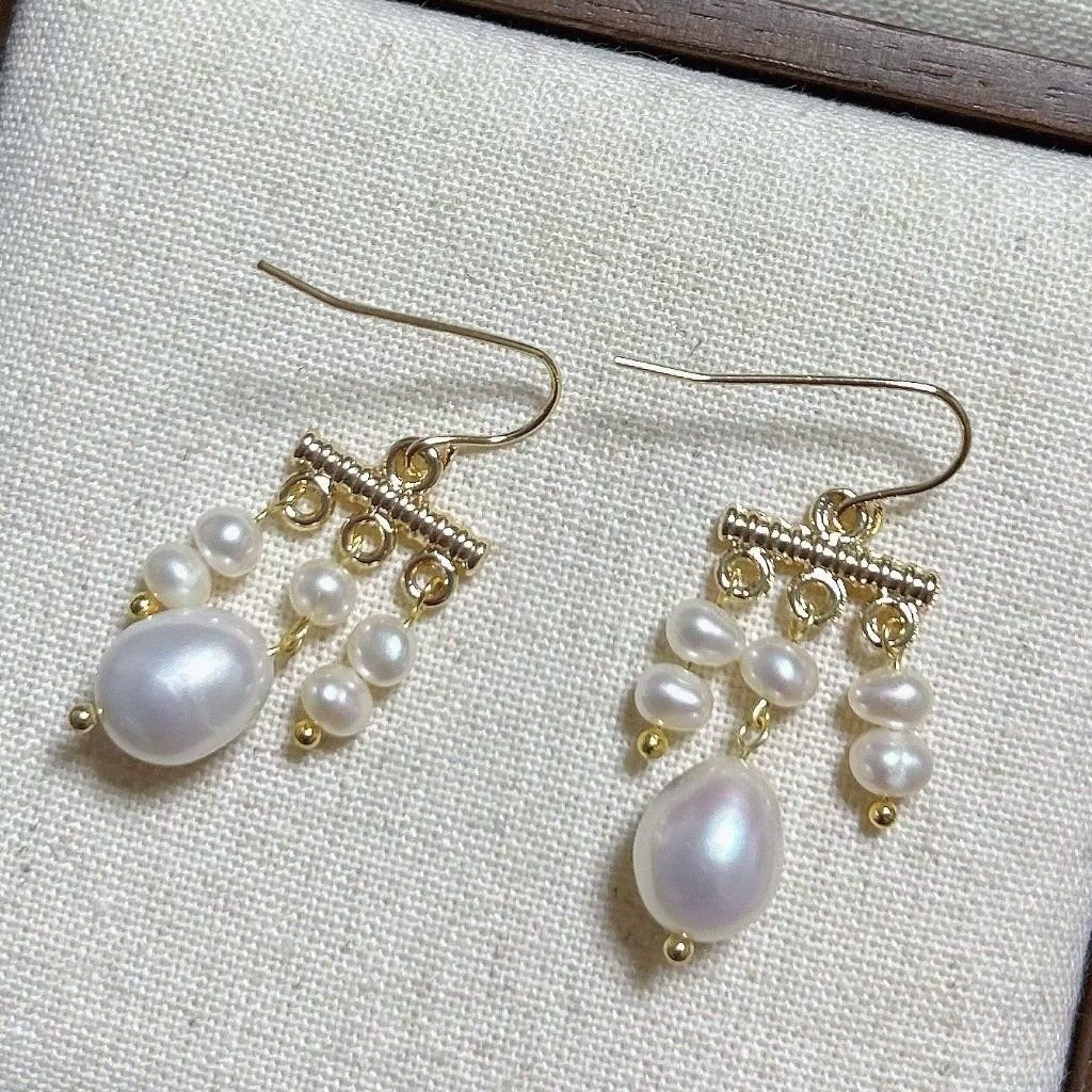 Bông Tai Ngọc Trai Tự Nhiên Phong Cách Dream Catcher Thổ Dân MADAME HIEN PEARLS Cho Nữ BTG121