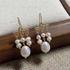 Bông Tai Ngọc Trai Tự Nhiên Phong Cách Dream Catcher Thổ Dân MADAME HIEN PEARLS Cho Nữ BTG121