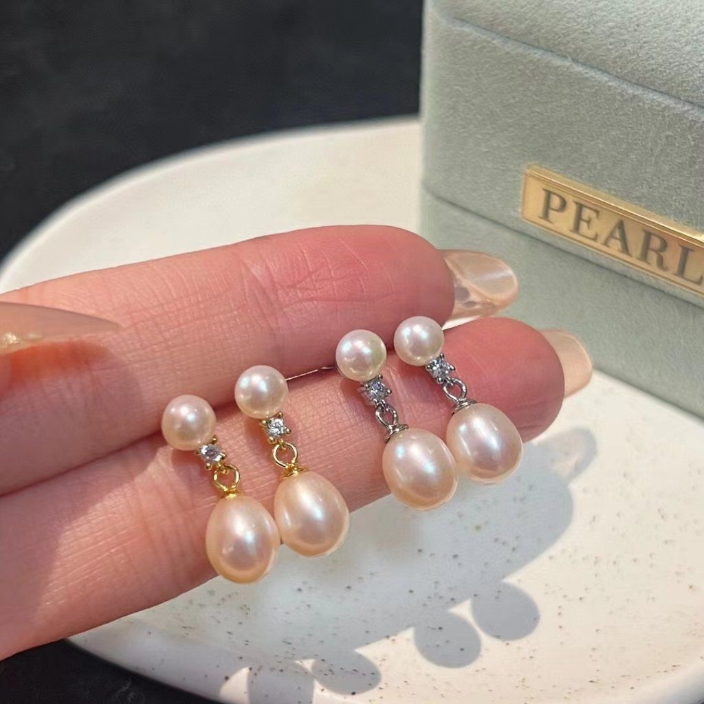 Bông Tai Tua Rua Viên Ngọc Trai Giọt Nước Tự Nhiên Sang Trọng MADAME HIEN PEARLS BTG155