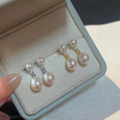 Bông Tai Tua Rua Viên Ngọc Trai Giọt Nước Tự Nhiên Sang Trọng MADAME HIEN PEARLS BTG155