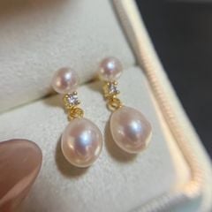 Bông Tai Tua Rua Viên Ngọc Trai Giọt Nước Tự Nhiên Sang Trọng MADAME HIEN PEARLS BTG155